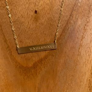 Roman Numeral Bar Necklace